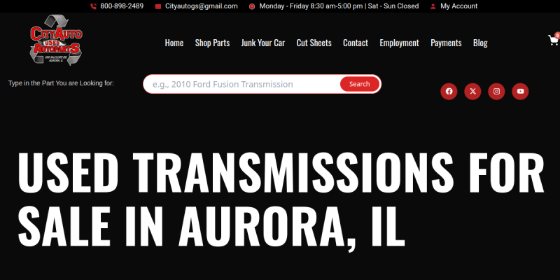 Used Transmissions Naperville IL website screenshot
