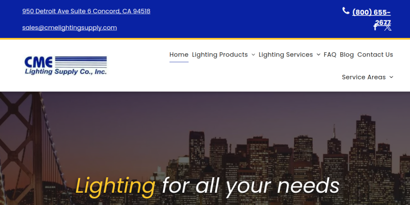 Restaurant Lighting San Francisco Ca website screenshot