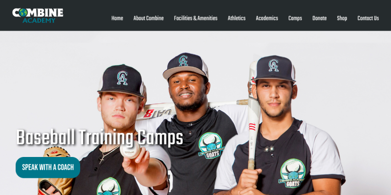 Baseball Training Academy North Carolina website screenshot