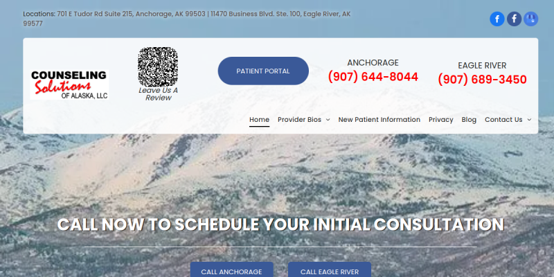 Mental Health Clinic Anchorage AK website screenshot