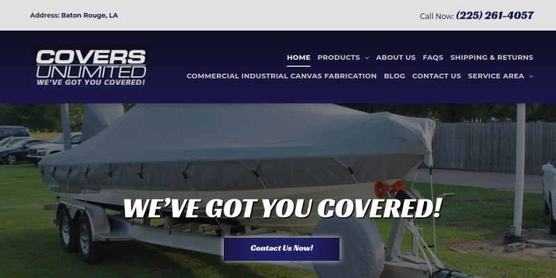 Industrial Automatic Tarp Systems Baton Rouge LA website screenshot