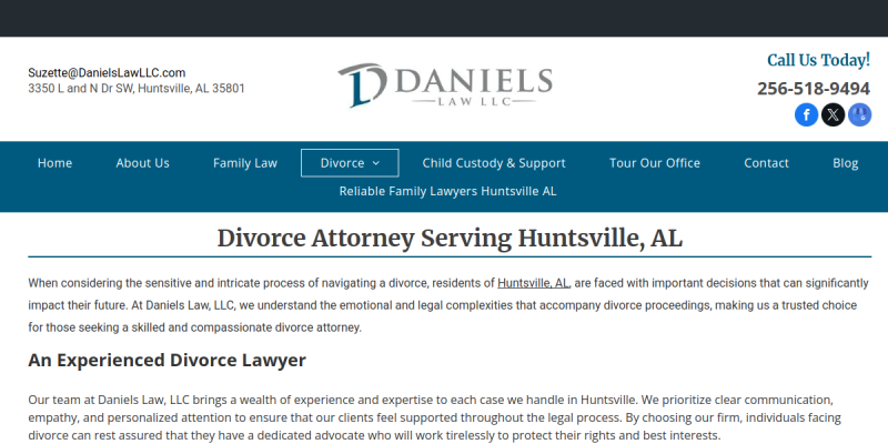 Divorce Lawyer Huntsville Al website screenshot