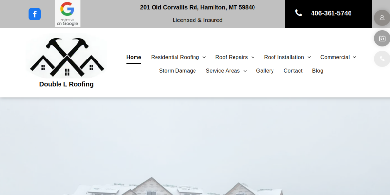 Local Roofing Contractor Corvallis MT website screenshot