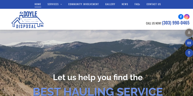 Weekly Garbage Collection Service Golden CO website screenshot