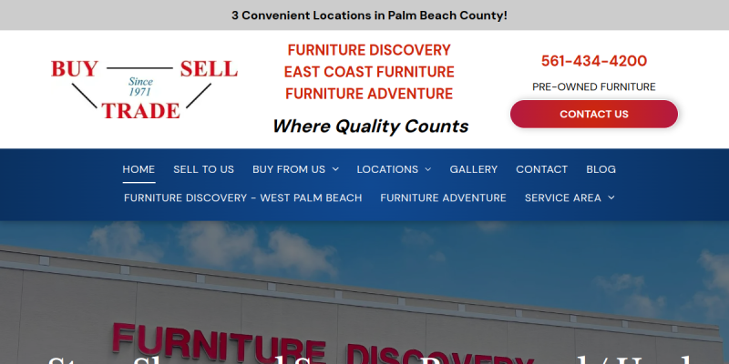 Home Furniture Store Delray Beach website screenshot