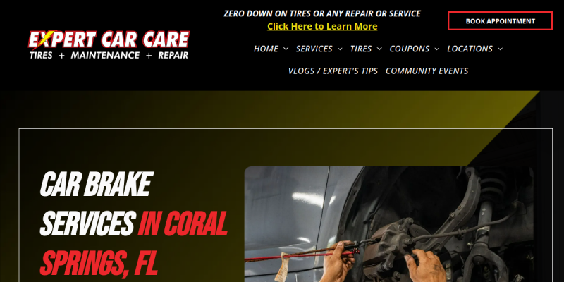 Car Brake Services Coral Springs FL website screenshot