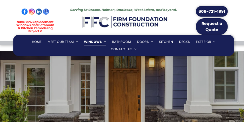 Window Company Onalaska WI website screenshot