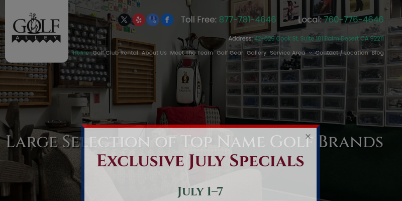 Golf Apparel Palm Desert CA website screenshot