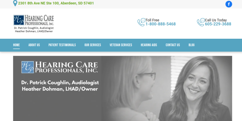 Audiology Clinic Aberdeen SD website screenshot