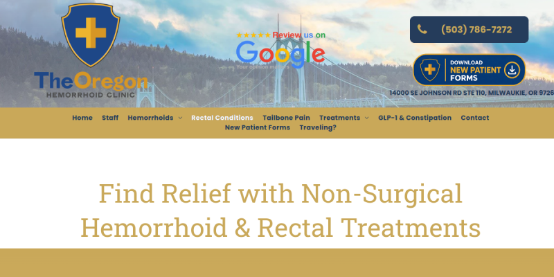 Rectal Condition Care Program Portland OR website screenshot