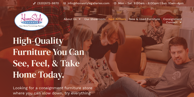 Local Furniture Store Tucson AZ website screenshot