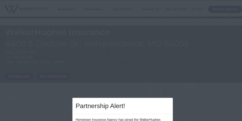 Business Auto Insurance Blue Springs Mo website screenshot
