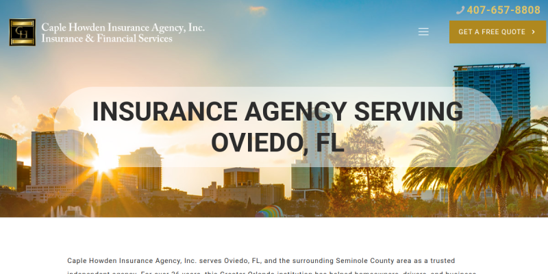 Local Insurance Agency Oviedo FL website screenshot