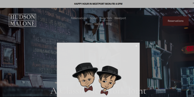 Hudson Malone: A New York Joint is the Ultimate Cocktail Bar in Midtown Manhattan NY website screenshot