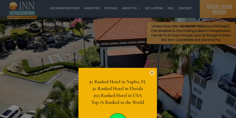 Luxury Resorts Naples FL website screenshot