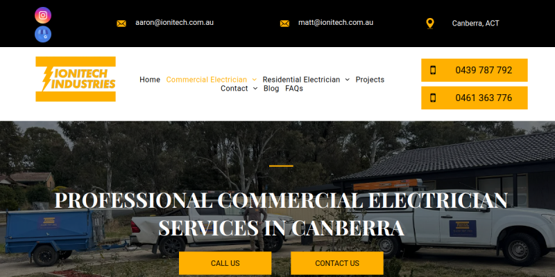 Commercial Electrical Contractors Canberra website screenshot