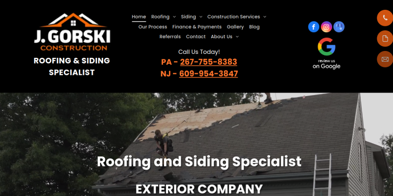 Residential Roofing Contractor Richboro PA website screenshot