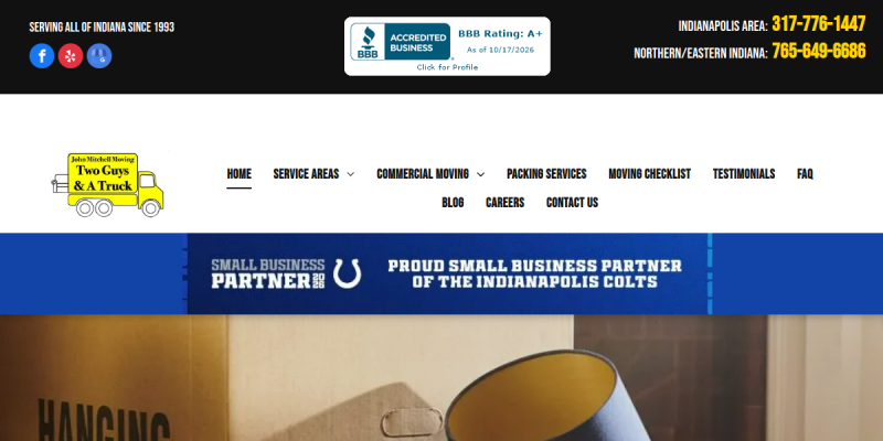 Commercial Movers Fishers IN website screenshot