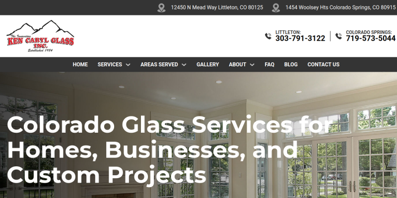 Commercial Glass Repair Littleton Co website screenshot