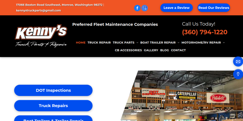 Motor Home Repair Monroe WA website screenshot