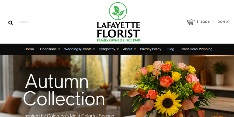 {Lafayette Florist offers exceptional floral delivery services in Broomfield, CO} website screenshot