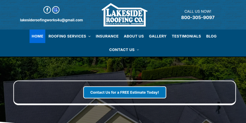 Roofing Contractor Grand Haven MI website screenshot