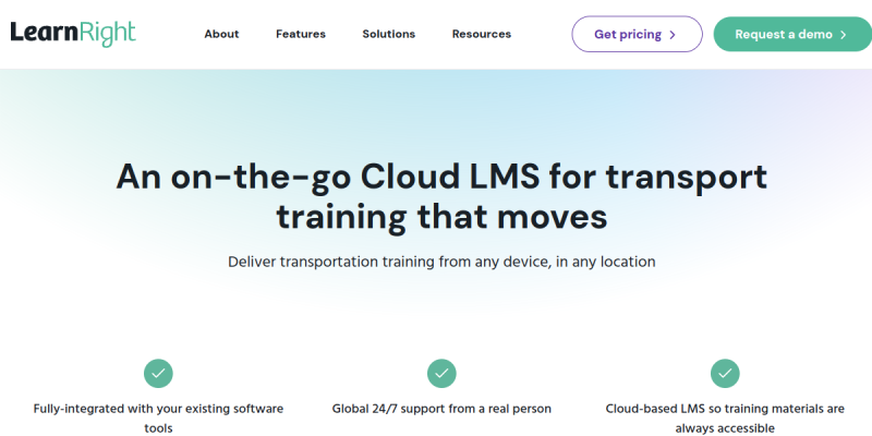 Lms Cloud Based website screenshot