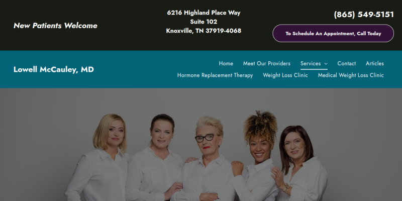 Weight Loss Services Farragut TN website screenshot