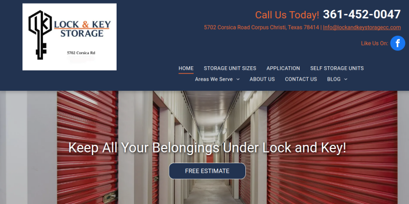 Storage Unit Corpus Christi TX website screenshot