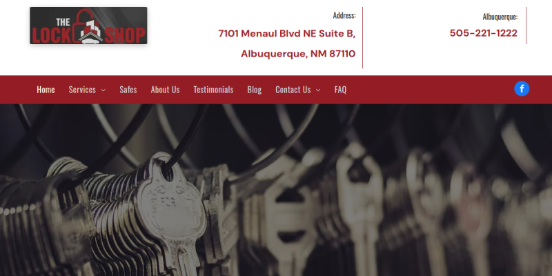 Commercial Locksmith Albuquerque NM website screenshot