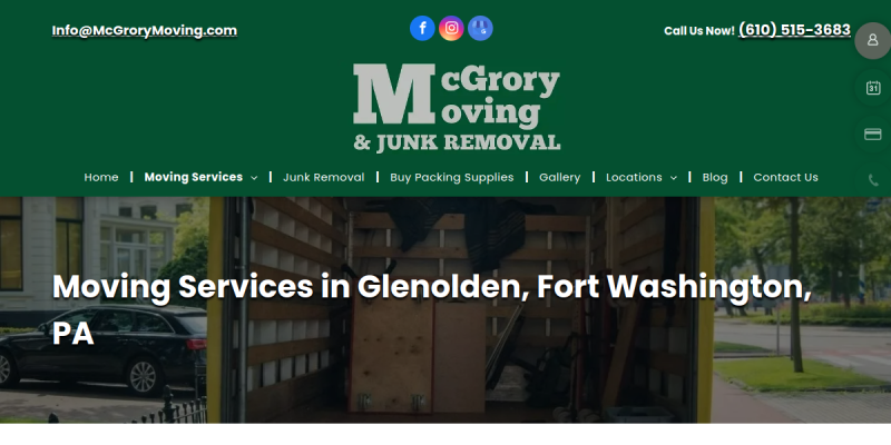 Residential Moving Company Fort Washington PA website screenshot