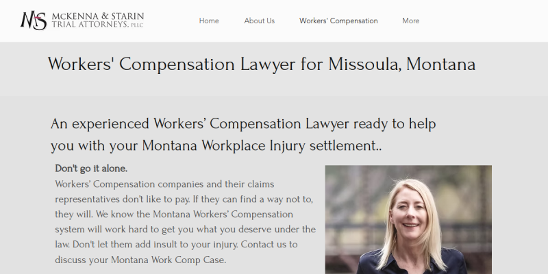 Workers Compensation Lawyer Missoula MT website screenshot