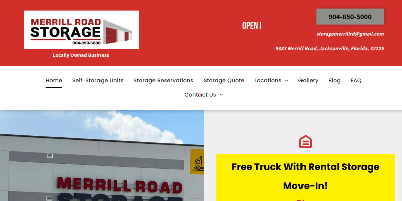 Self-Storage Facility Arlington FL website screenshot
