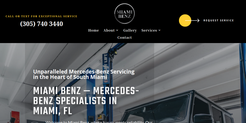 Mercedes Benz Service Coral Gables website screenshot