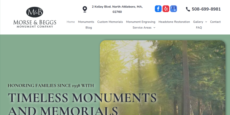 Monument Maker Cumberland RI website screenshot