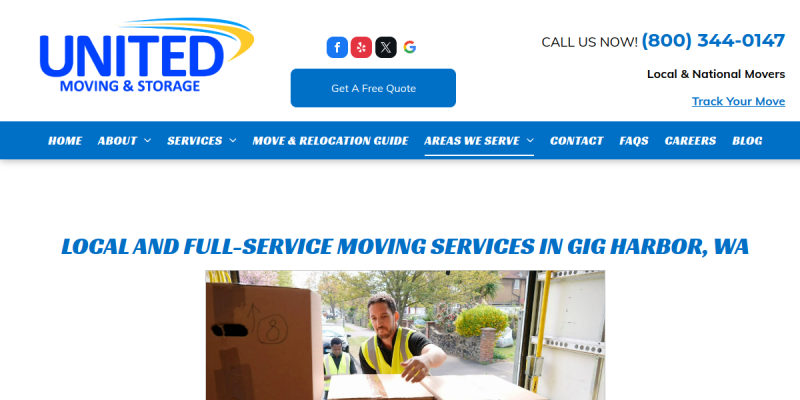 Full Service Moving Gig Harbor WA website screenshot