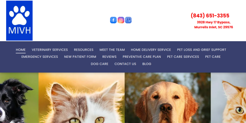 Pet Care Myrtle Beach Sc website screenshot