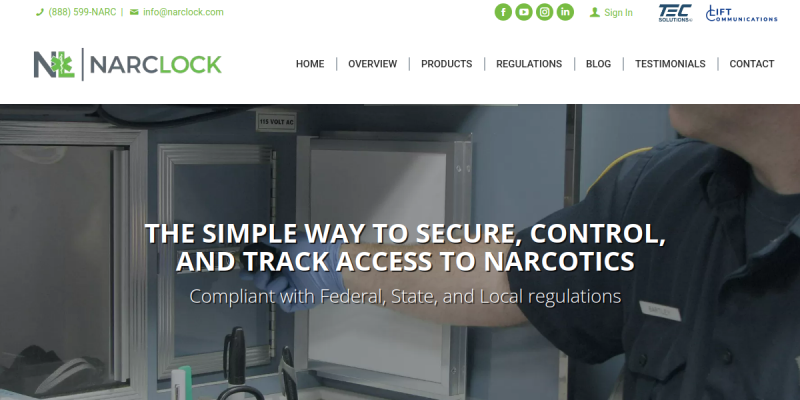 Pharmacy Narcotic Safe website screenshot