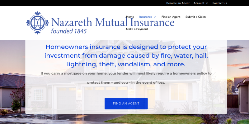 Trusted Home Insurance Providers in Easton Offering Customized Coverage Plans website screenshot