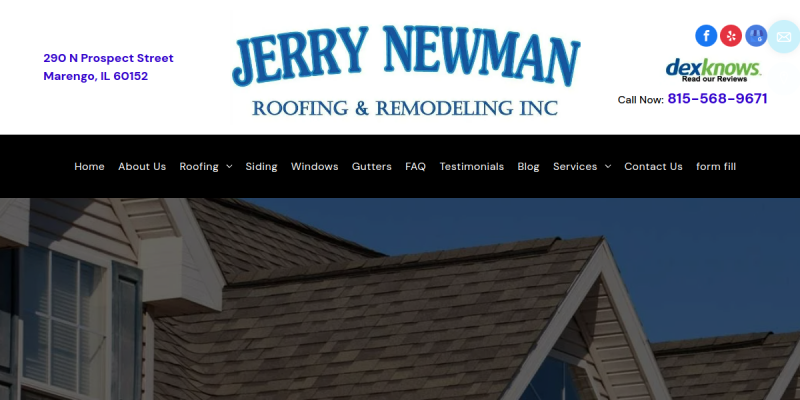 Roofing Barrington Hills Il website screenshot