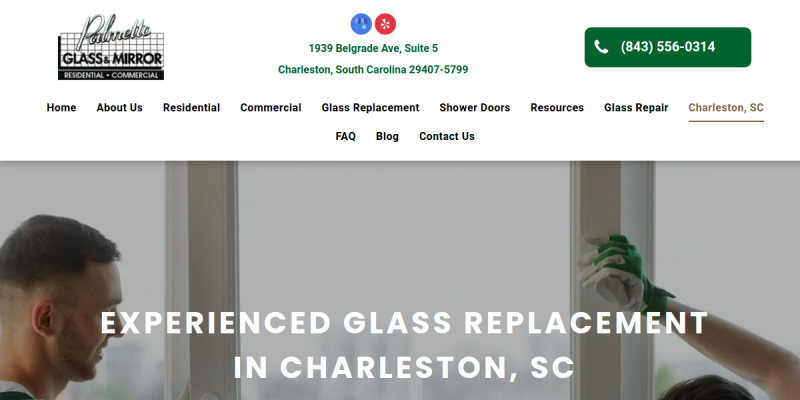 Glass Replacement Charleston SC website screenshot
