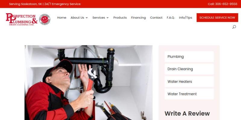 Emergency Plumbing Saskatoon SK website screenshot