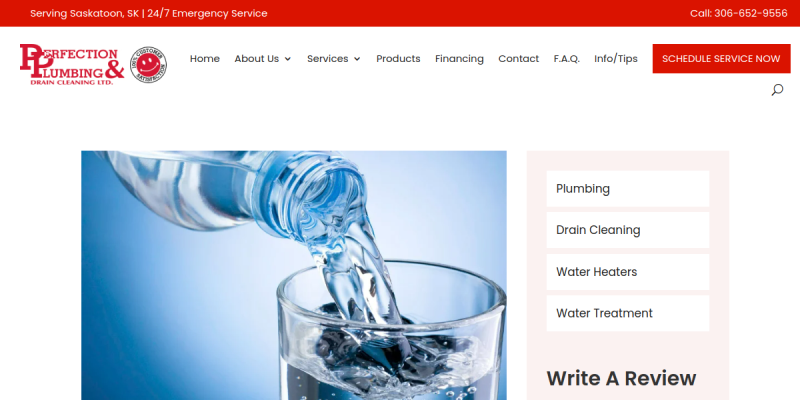 Reverse Osmosis System Saskatoon SK website screenshot