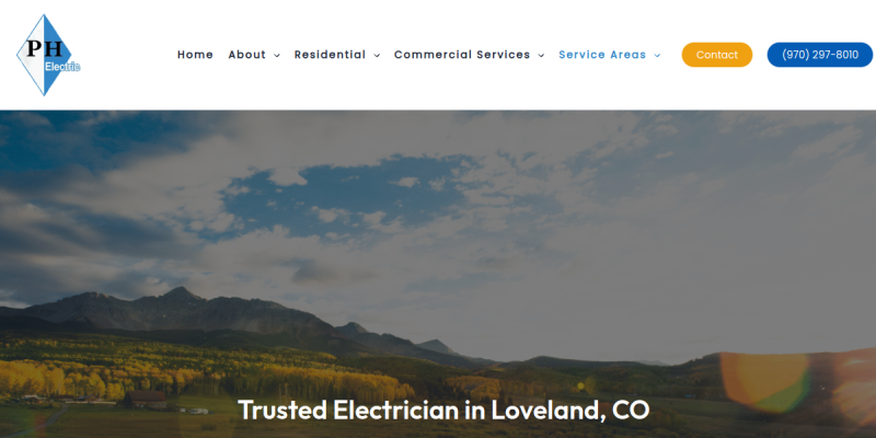 Trusted Residential Electrician Services in Loveland CO website screenshot