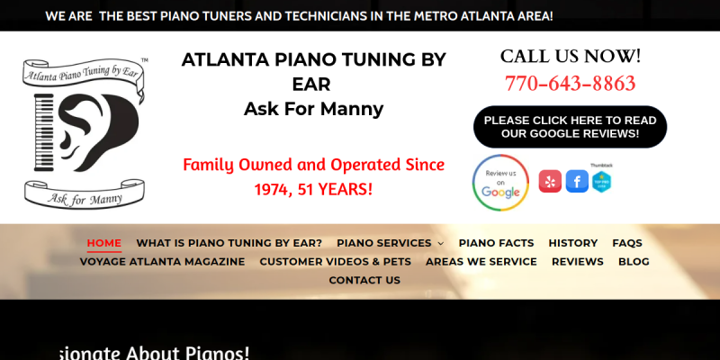 Piano Tuning Brookhaven GA website screenshot