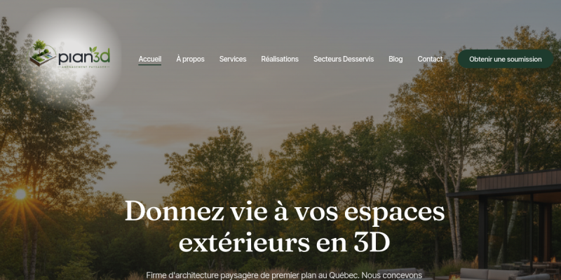 Couverture du projet Plan 3D Aménagement Paysager — Conception de plans 3D d'aménagement paysager pour particuliers au Québec