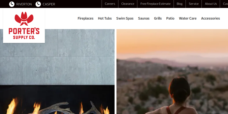 Fireplace Store Casper WY website screenshot