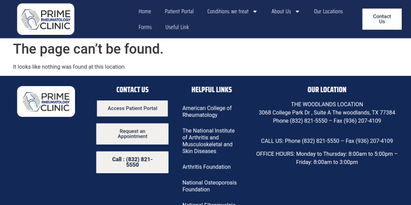 Trusted Rheumatology Specialist in The Woodlands TX website screenshot