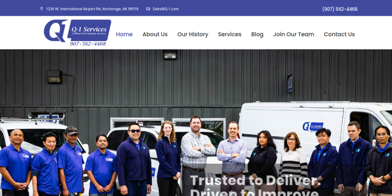 Q-1 Services Provides Medical Facility Cleaning In Anchorage, AK For Clean And Sanitary Environments website screenshot