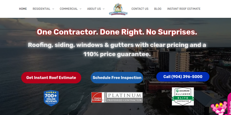 Residential Window Replacement Services St. Augustine FL website screenshot